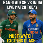 Generate a high-quality, relevant image prompt for an article about: Bangladesh vs India Live Match