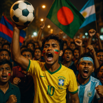 Generate a high-quality, relevant image prompt for an article about: Football Fever in Bangladesh: U