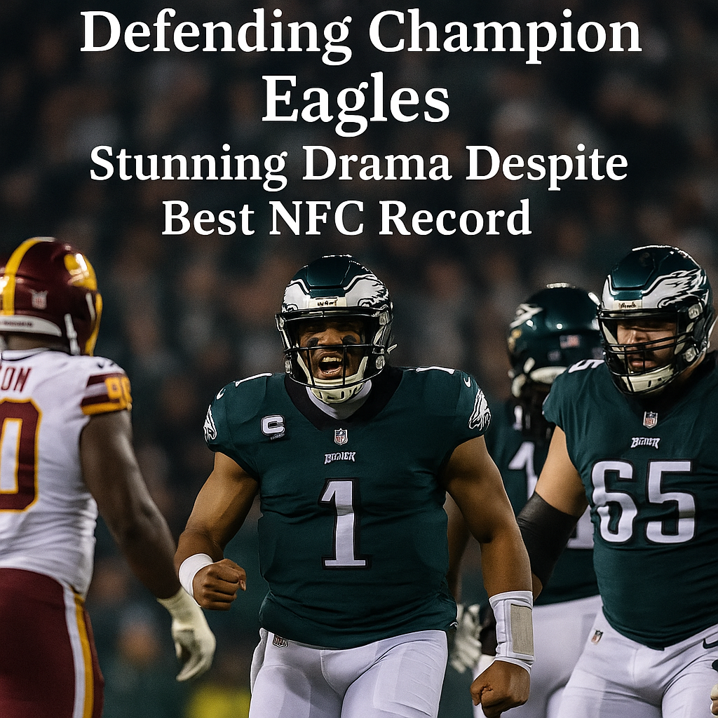 Generate a high-quality, relevant image prompt for an article about: Defending Champion Eagles’ Stun