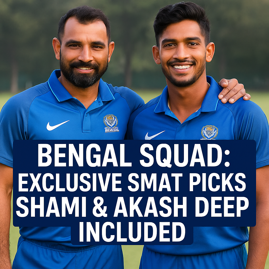 Generate a high-quality, relevant image prompt for an article about: Bengal Squad: Exclusive SMAT Pi