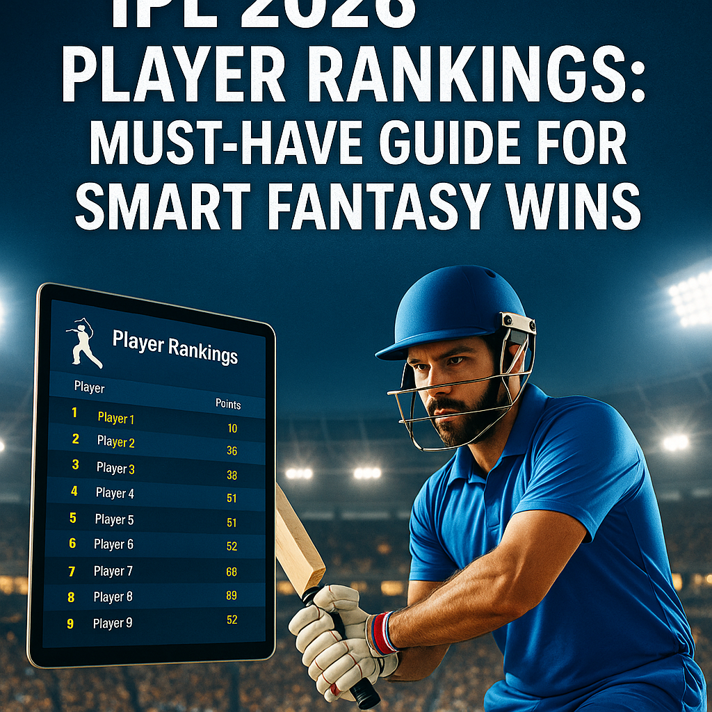 Generate a high-quality, relevant image prompt for an article about: IPL 2026 Player Rankings: Must-