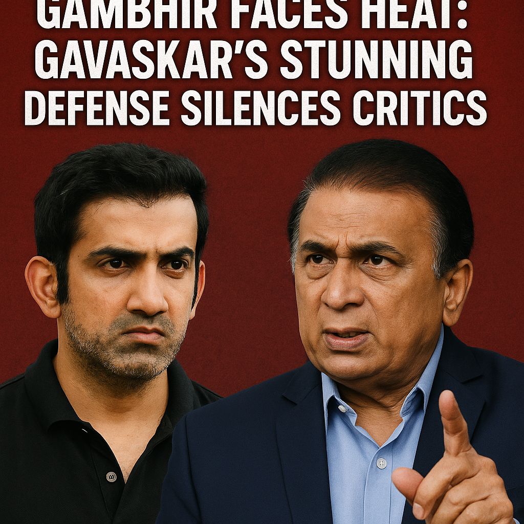 Generate a high-quality, relevant image prompt for an article about: Gambhir Faces Heat: Gavaskar’s