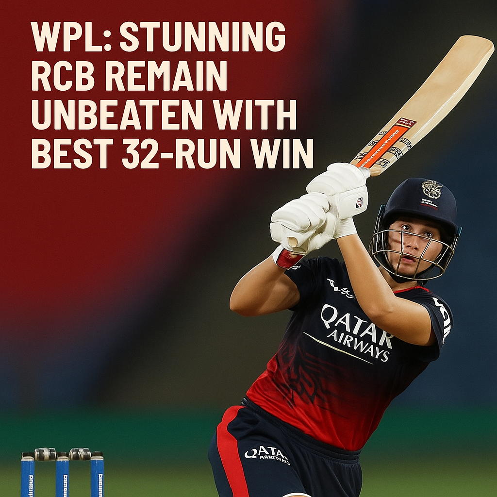 Generate a high-quality, relevant image prompt for an article about: WPL: Stunning RCB Remain Unbeat