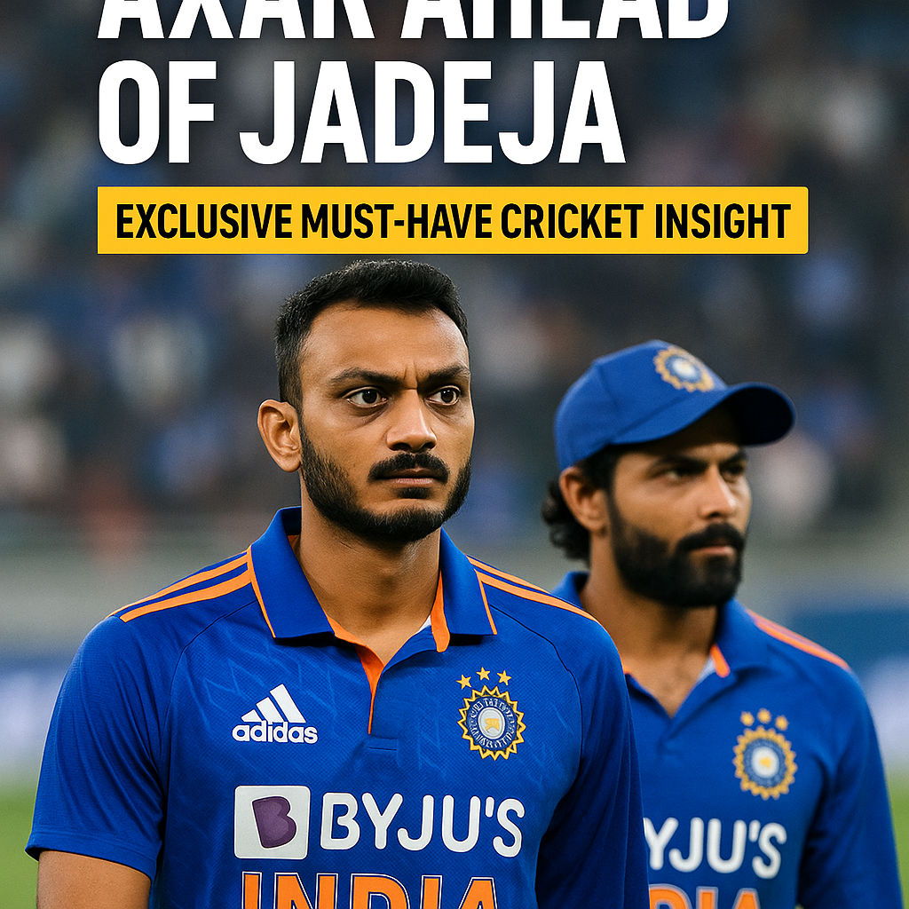 Generate a high-quality, relevant image prompt for an article about: Axar Ahead of Jadeja: Exclusive