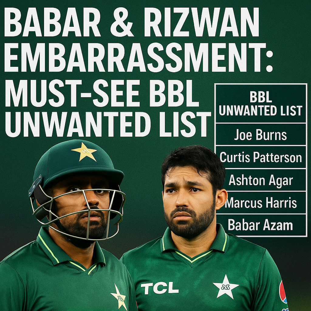 Generate a high-quality, relevant image prompt for an article about: Babar & Rizwan Embarrassment: M