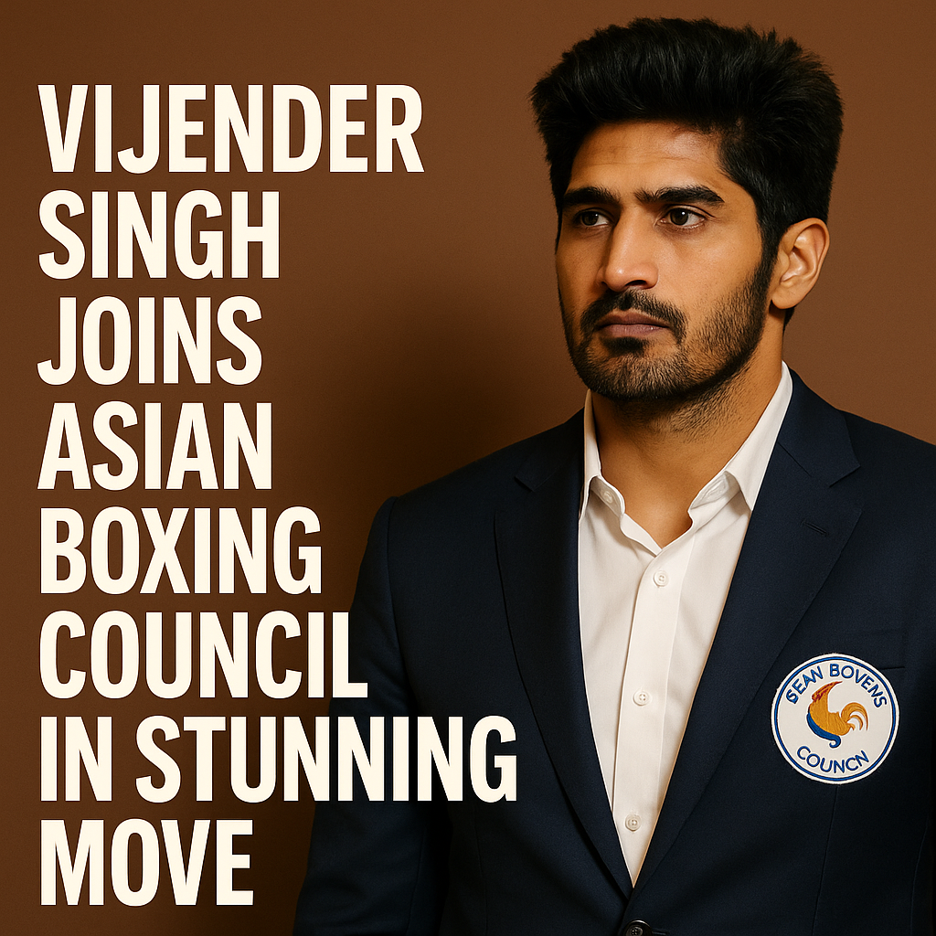 Generate a high-quality, relevant image prompt for an article about: Vijender Singh Joins Asian Boxi