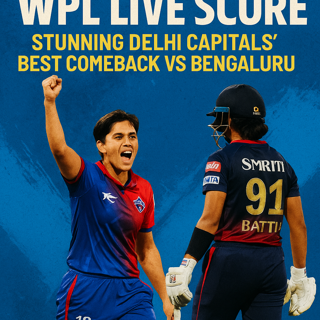 Generate a high-quality, relevant image prompt for an article about: WPL Live Score: Stunning Delhi