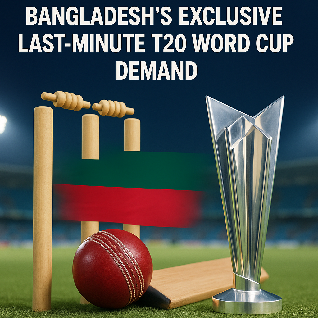 Generate a high-quality, relevant image prompt for an article about: ICC Pressure Mounts: Bangladesh