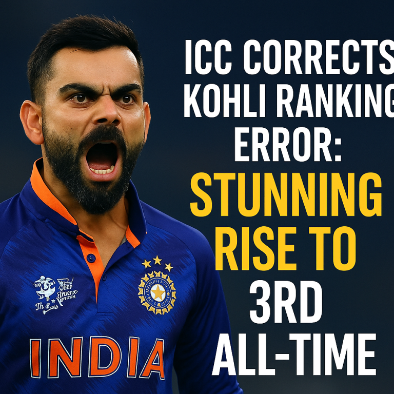 ICC Corrects Kohli Ranking Error: Stunning Rise to 3rd All-Time