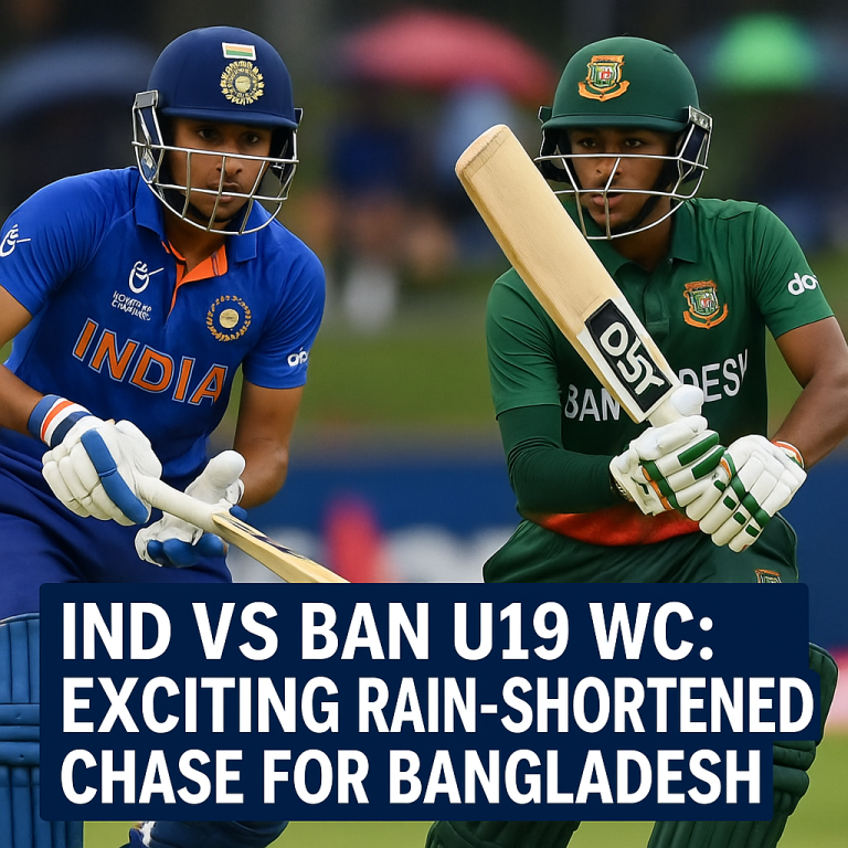 IND vs BAN U19 WC: Exciting Rain-Shortened Chase for Bangladesh